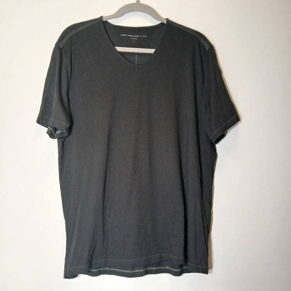 John Varvatos mens large tshirt black shortsleeve cotton lightweight